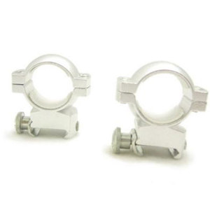  NcSTAR 1" Scope Mounting Rings, 0.90" Height, Silver, Pair 