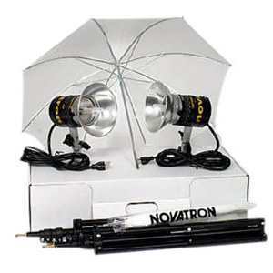  Novatron CL Constant Light, 2 Unit Quartz Kit with Bulbs, Stands & Cardboard Carry Case 