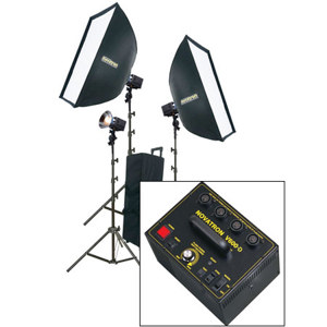  Novatron V600-D, 600 w/s 3 Head & Power Pack Kit with Wheeled Case, Softboxes & Light Stands 