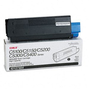  OKI Data 42127404 Black Toner Hi-Capacity Type C6 Cartridge for C5100n/C5150n/C5200n/C5300n/C5400 Series Printers 