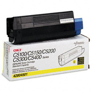  OKI Data 42804501 Yellow Toner Standard-Capacity Type C6 Cartridge for C5150/C5100/C5200/C5300/C5400 Series Printers 