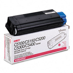  OKI Data 42804502 Magenta Toner Standard-Capacity Type C6 Cartridge for C5150/C5100/C5200/C5300/C5400 Series Printers 