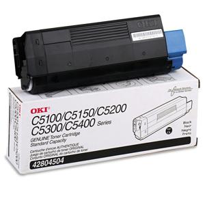  OKI Data 42804504 Black Toner Standard-Capacity Type C6 Cartridge for C5150/C5100/C5200/C5300/C5400 Series Printers 