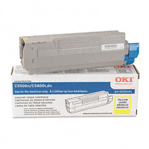  OKI Data 43324401 Yellow Toner Cartridge for C5500n/C5800Ldn Type C8 Printers 