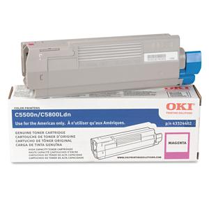  OKI Data 43324402 Magenta Toner Cartridge for C5500n/C5800Ldn Type C8 Printers 