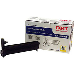  OKI Data 43381701 Yellow Image Drum for C5500n/C5800Ldn Type C8 Printers 