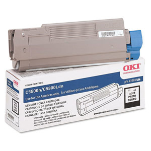  OKI Data 43381904 Black Toner Cartridge for C5500n/C5800Ldn Type C8 Printers, Yields Approx. 2000 Pages 