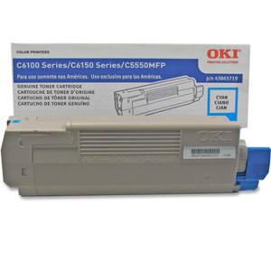 OKI Data 43865719 Cyan Toner Cartridge for C6150/MC560 Series Printers, Yields Approx. 6000 Pages 