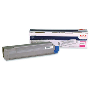  OKI Data Magenta Toner Cartridge for C830 Series Type C14 Printers, Yields Approx. 8,000 Pages 