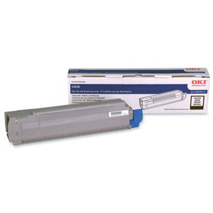  OKI Data Black Toner Cartridge for C830 Series Type C14 Printers, Yields Approx. 8,000 Pages 