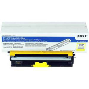  OKI Data Yellow Toner Cartridge for MC160 MFP/C110/C130n Series Type D1 Printers, Yields Approx. 1500 Pages 