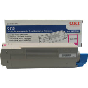  OKI Data 44315302 Magenta Toner Cartridge for C610 Series Printers, Yield Approx. 6000 Pages 