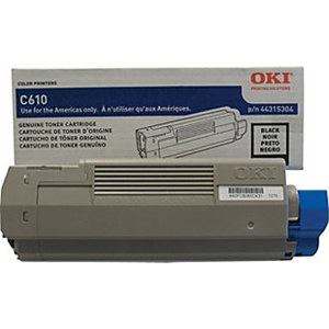  OKI Data 44315304 Black Toner Cartridge for C610 Series Printers, Yield Approx. 8000 Pages 