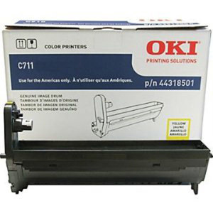  OKI Data 44318501 Yellow Image Drum for C711 Series Printers, Yield Approx. 20000 Pages 
