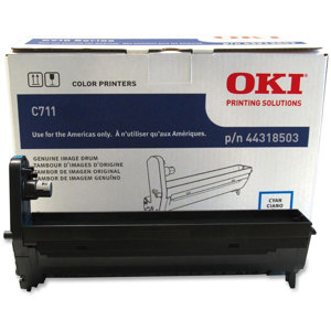  OKI Data 44318503 Cyan Image Drum for C711 Series Printers, Yield Approx. 20000 Pages 
