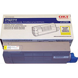  OKI Data Yellow Toner Cartridge for C711 Series Printers, Yields Approx. 11500 Pages 