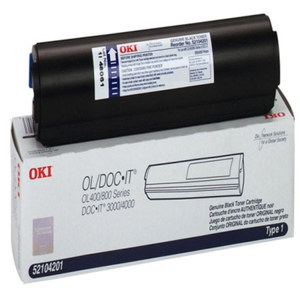  OKI Data 52104201 Type 1 Laser Toner Cartridge for Laser 400/800/DOC-IT 3000, 4000 Printers, Yields 2,500 Pages 