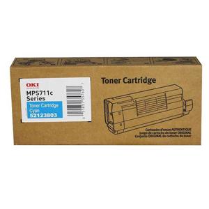 OKI Data 52123803 Laser Toner Cartridge for MPS711C Printers, 11,500 Pages Yield, Cyan 