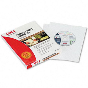  OKI Data White Premium Cardstock for C5000 /C7000 /C9000/B6000/B8000 Series, 8.5x11", 110lb, 100 Sheets Per Box 