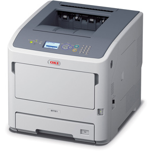  OKI Data B721dn Workgroup Mono Laser Printer, 47ppm Print Speed, 1200x1200 dpi, 630 Sheet Input Tray, Ethernet/USB 