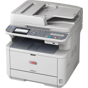  OKI Data MB451w LED Multifunction Printer, 30PPM Mono Speed, 2400x600 dpi, Up to 50000 Pages Duty Cycle, < 18W Power Save - Print, Copy, Scan, Fax 