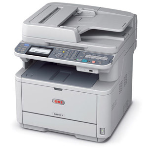 OKI Data MB491 Mono Multifunction Printer, 47 ppm, 1200x1200 dpi, 250 Sheet Input Tray, USB2.0/Ethernet, 120V - Print, Copy, Scan, Fax 