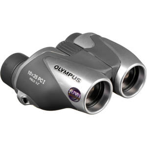  Olympus Tracker 10x25 PC I, UV Protected, Weather Resistant Porro Prism Binocular, with 5.2 Degree Angle of View 