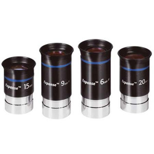  Orion Set of 4 Expanse Eyepieces, with 6mm, 9mm, 15mm & 20mm 