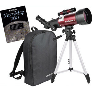  Orion GoScope II 2.76" (70mm) F/5.7 (400mm) Refractor Travel Telescope Moon Kit, Internal Focuser, 1.65 arc sec Power, 5x24 Finder Scope 