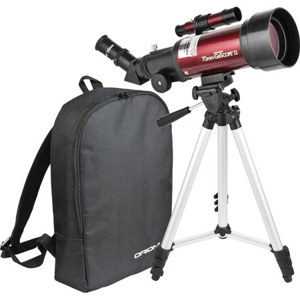  Orion GoScope II 70mm (2.76") f/5.7 (400mm) Refractor Travel Telescope, 1.65 arc sec Resolution, Internal Focuser 