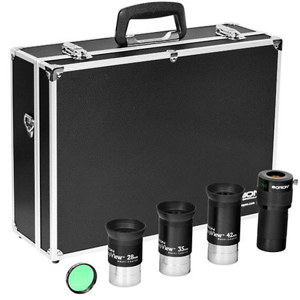  Orion 2" Telescope Accessory Kit, Includes 2" DeepView Telescope Eyepiece 42mm/35mm/28mm, 2" Broadband Filter, 2" 2x Barlow Lens, Case 