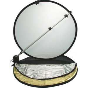  Interfit Photographic 42" 5-in-1 Collapsible Disc Reflector, Translucent, White, Black, Silver, Gold. 