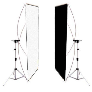  Interfit Photographic Flat Panel Reversible Black/White Reflector, 35x70" with Stand & Tilting Bracket 