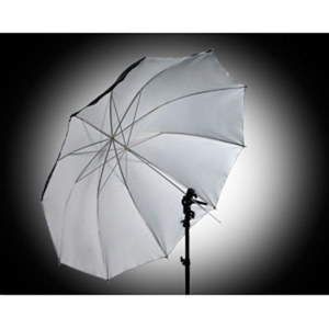  Interfit Photographic 60" (150cm) Umbrella with Removable Black Cover, Translucent Black/Silver 