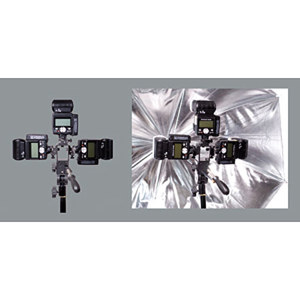  Interfit Photographic Triple Flash Bracket, 3-Way Flash Bracket, with Bracket & Handle 