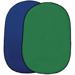  Interfit Photographic Master Collapsible Disc Double Sided Panel Background, Chroma Green / Chroma Blue, 1.5 m x 2 m (59x79") 