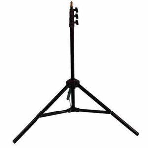  Interfit Photographic Pro 10.5' Air Damped Lightstand with 5/8" Threaded Mounting Stud, 4 Sections with 3 Risers, Black Anodized. 