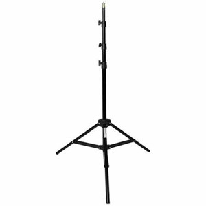  Interfit Photographic Pro 7.5' Air Damped Lightstand with 5/8" Threaded Mounting Stud, 4 Sections with 3 Risers, Black Anodized. 
