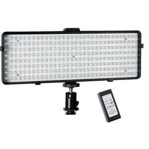  Interfit Photographic Matinee LED 256 Panel Light with Light Stand Adapter, Diffuser Panel, Tungsten Conversion Panel 