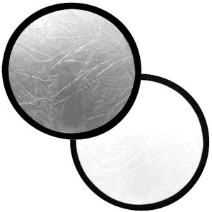  Interfit Photographic 42" Circular Collapsable Disc Reflector, Silver / White. 