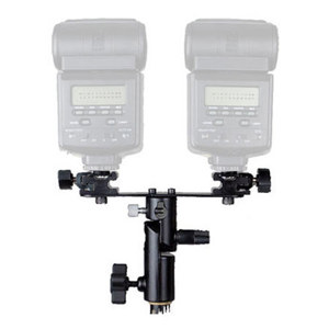  Interfit Photographic Strobie Twin Metal Umbrella Bracket with Two Metal Adjustable Flash Shoes 