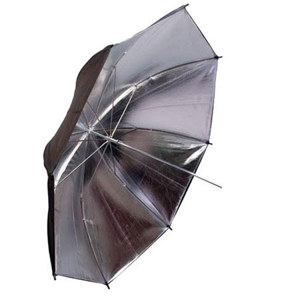  Interfit Photographic STR213 Strobies Pro-Flash Umbrella, 39" (99cm) Dia, Nylon/Metal Shaft & Frame Silver/Black 