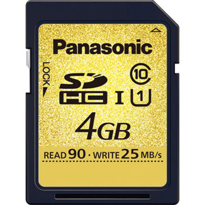 Panasonic UHS-1 Class 10 4GB SDHC Memory Card RP-SDU04GU1K