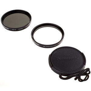  Panasonic 43mm Filter Kit with Neutral Density Filter + MC Protector + Lens Cover 