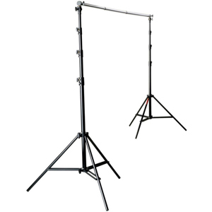  Photoflex Pro Duty BackDrop Support Kit, with One BackDrop Pole, Two 12.5' Black Lightstands & Carry Bag. 