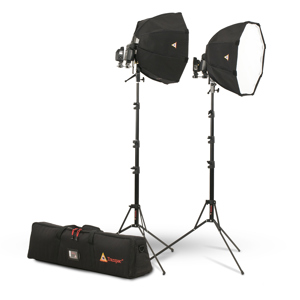  Photoflex Portable Speedlite Kit, Includes 2 OctoDome XS Softbox, 2 Speed Ring, 2 Shoe Mount Connector, 2 LiteStand, 2 Swivel Mount with Stud and Bag 