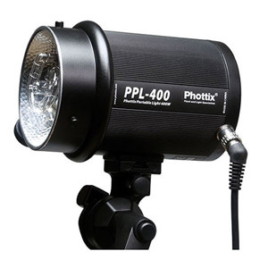  Phottix PPL-400 Monolight Studio Strobe Kit, Includes Flash Tube and Modeling Light, Reflector, Umbrella / Lightstand Adapter 