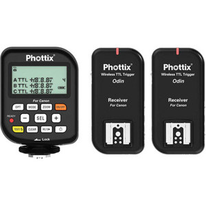  Phottix Odin Wireless TTL Trigger Set with Two Receivers for Canon E-TTL/E-TTL II Flash System, 2.4GHz Frequency, 1/8000 sec Sync Speed 