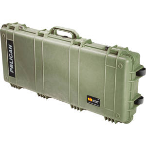  Pelican 1700 Travel Vault II, 35" Watertight Gun Case with Foam Insert & Wheels - Olive Drab 