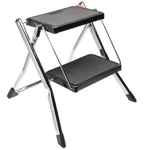  Polder 2-Step Mini Stool, Chrome 
